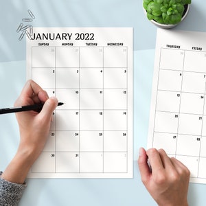 January 2024 to December 2024 Monthly Calendar Printable, Monthly Planner Template image 5