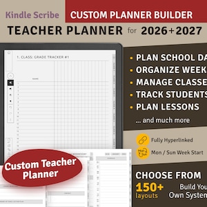 2026 + 2027 Kindle Scribe Teacher Planner: Hyperlinked Digital PDF