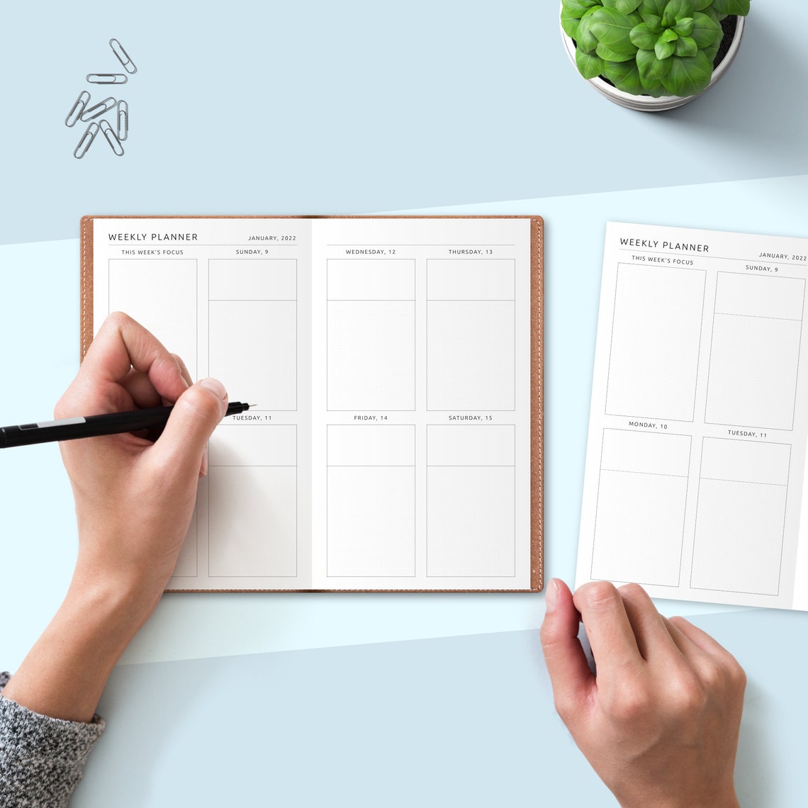 A6 TN Weekly Planner Template With Dotted Sections Printable - Etsy