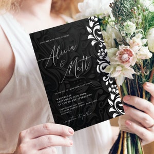 Wedding Invite, Black and White Wedding Invitation, Printable Wedding ...
