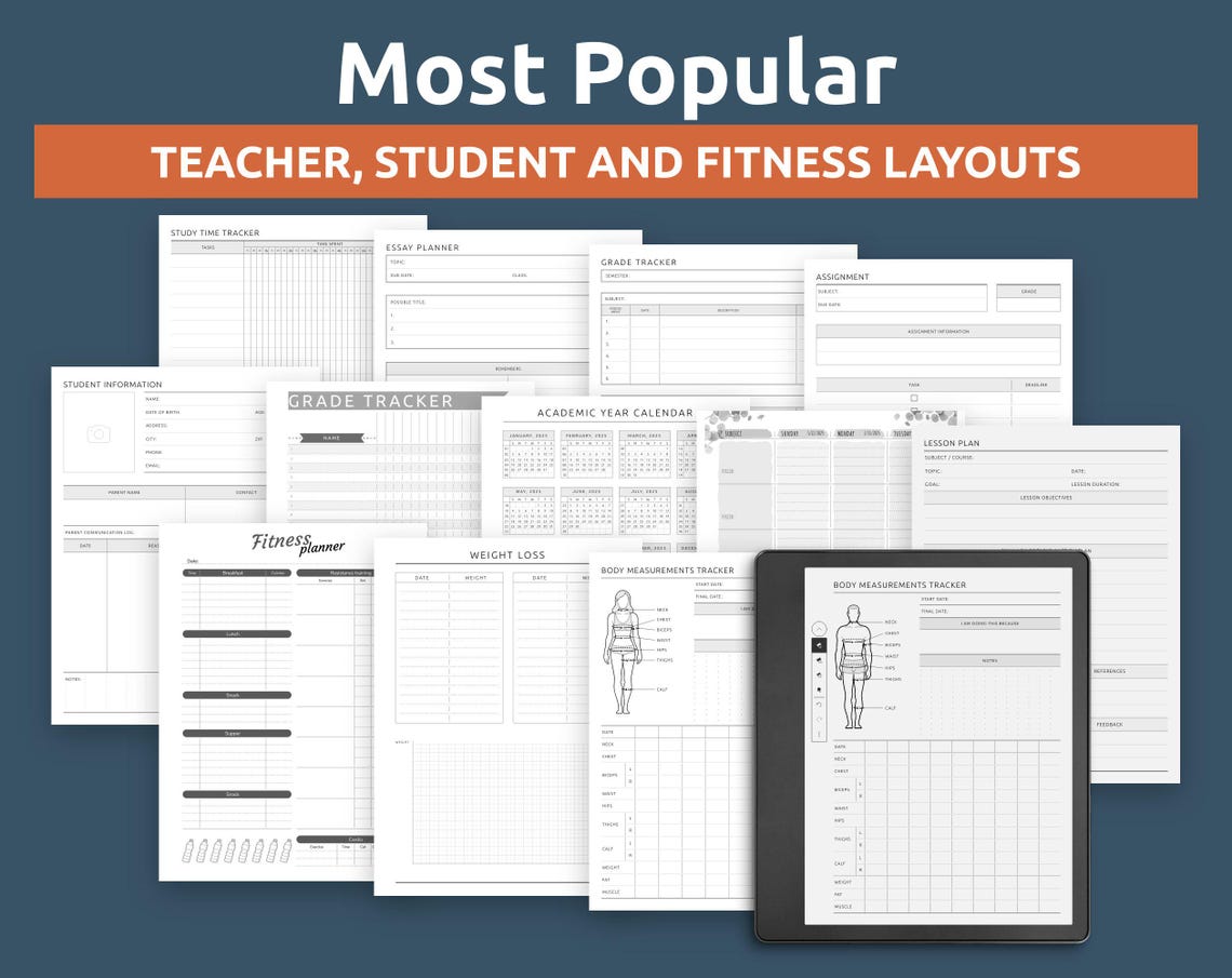 Kindle Scribe Planner Templates Bundle 1000+ Digital Plannner