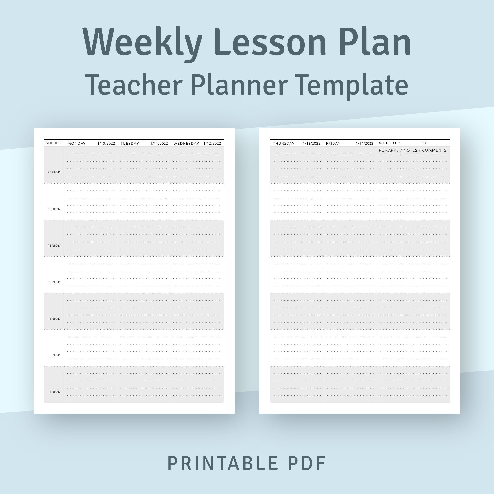 Dated Weekly Lesson Plan Template 2024, Teacher Planner (downloadable ...