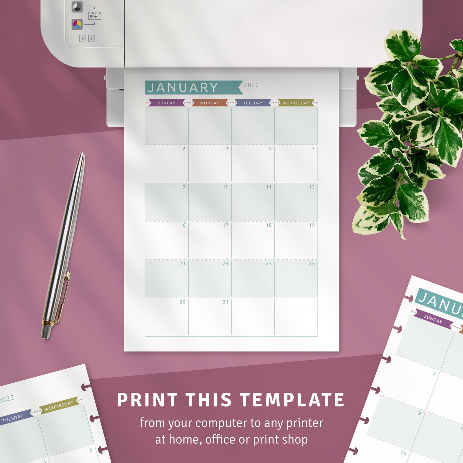 Happy Planner Monthly Layout, Printable Monthly Calendar Template for ...