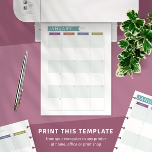 Happy Planner Monthly Layout, Printable Monthly Calendar Template for ...