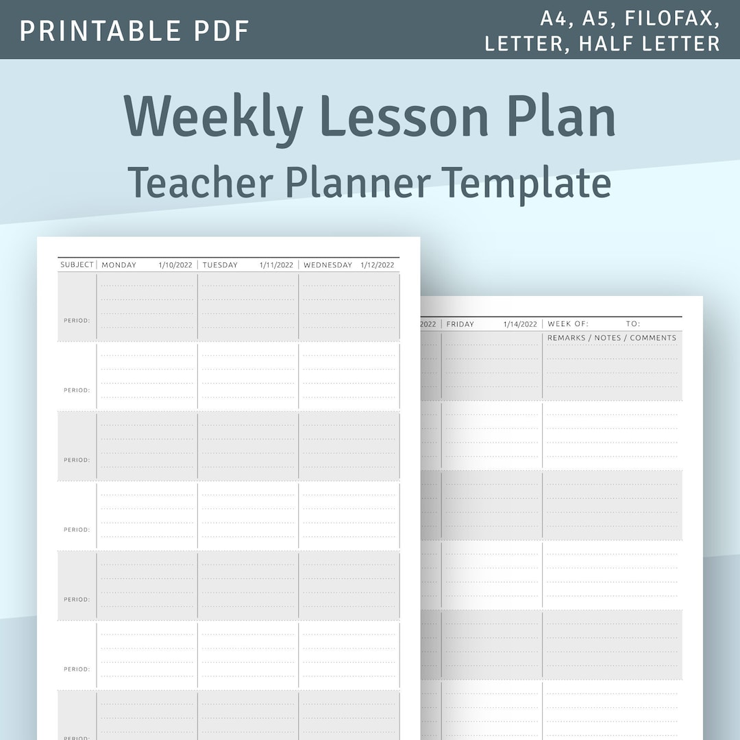 Dated Weekly Lesson Plan Template 2024, Teacher Planner (downloadable ...