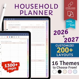Digital Household Planner: Cleaning, Budget, Meal Planning (PDF)