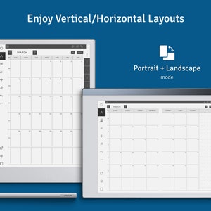 2024 2029 reMarkable Monthly Calendar Template, Hyperlinked PDF, Landscape / Portrait, Right / Left handed Modes image 9