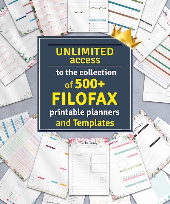 500+ Filofax Insert Collection, 2025 + 2026 Printable Planner Templates (Digital Download)
