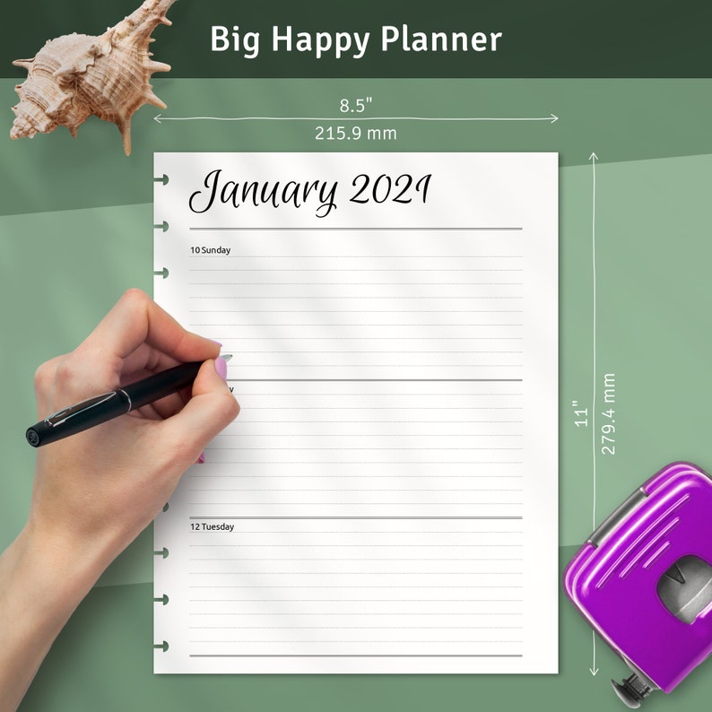happy planner horizontal weekly layout printable week on