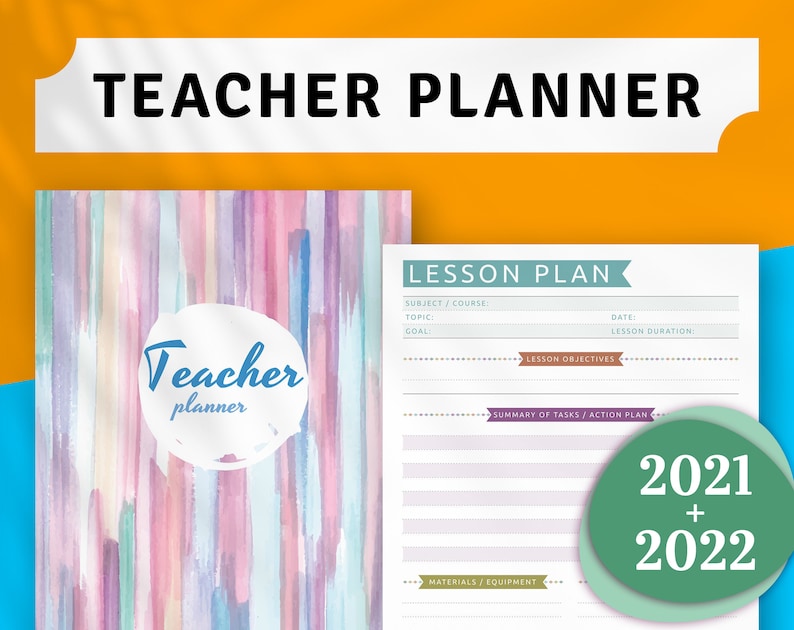 Teacher Planner 2022 2023 Printable Lesson Planner School Etsy
