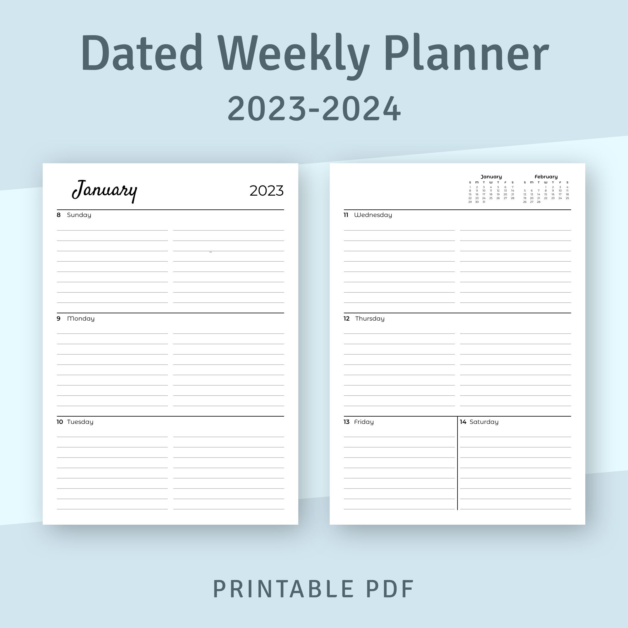 Planner Refill Printable Planner Page Weekly Planner - Etsy