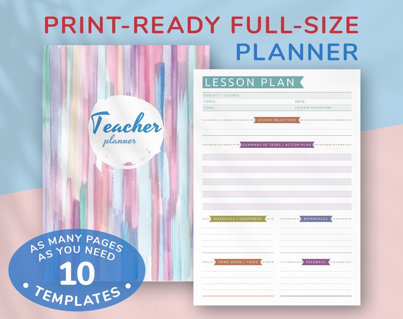 Teacher Planner 2022 2023 Printable Lesson Planner School Etsy