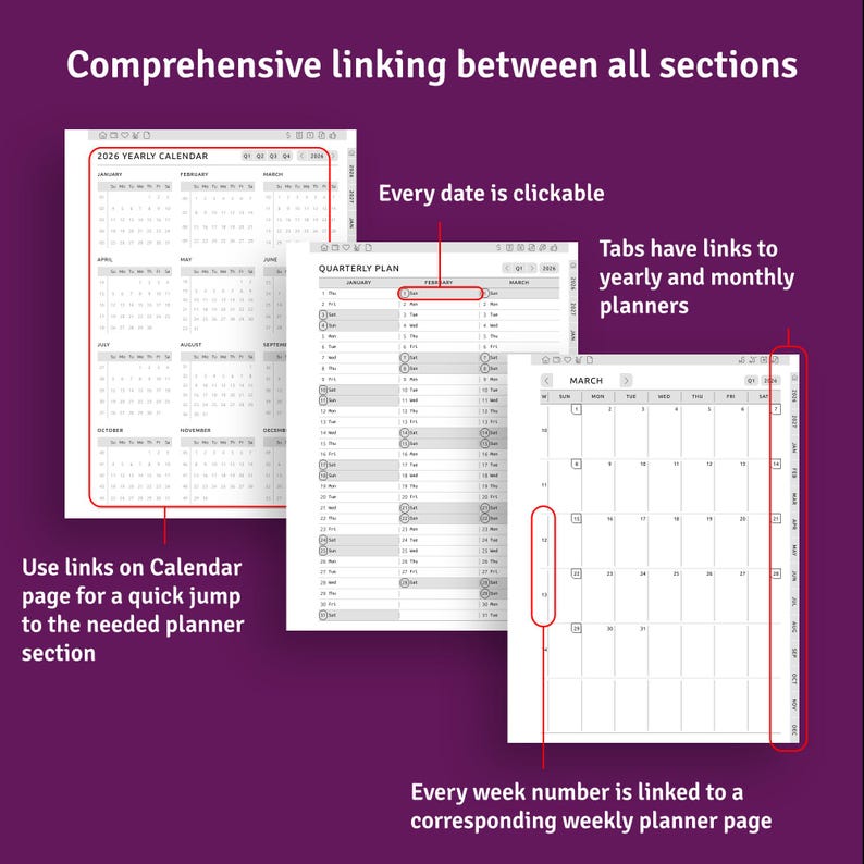 Supernote 2026 + 2027 Monthly Planner: Hyperlinked Digital PDF - Etsy ...