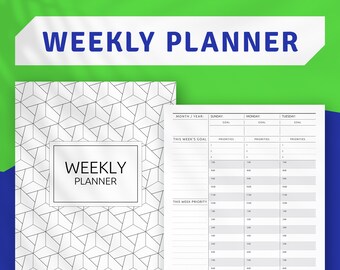 Planificador semanal imprimible sin fecha: formato vertical (PDF A4, A5, carta y media carta)