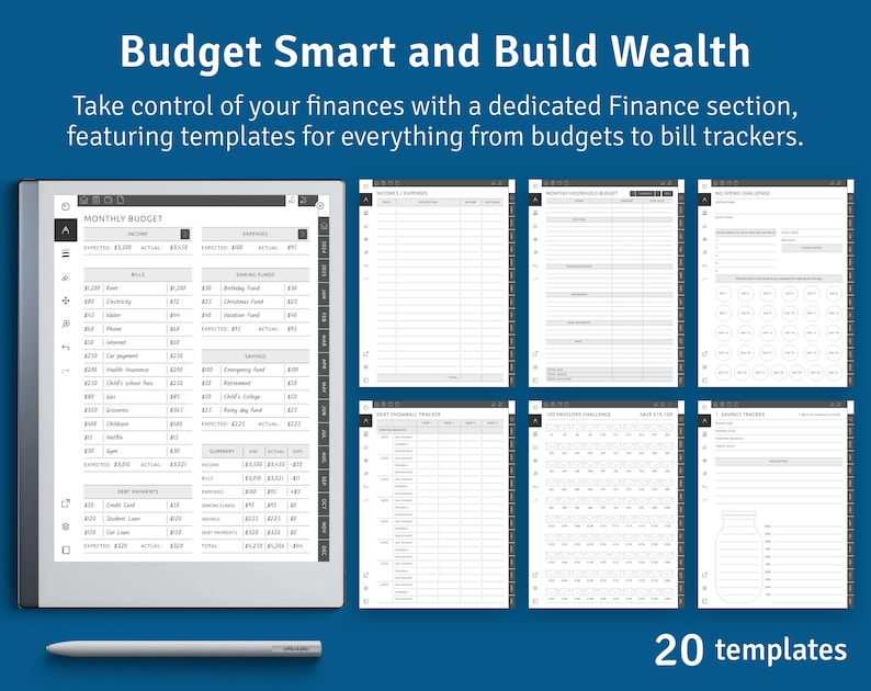 2024 2029 reMarkable Monthly Calendar Template, Hyperlinked PDF, Landscape / Portrait, Right / Left handed Modes image 6