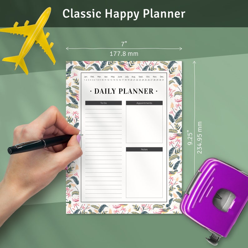 Daily Happy Planner With To-do List Printable Insert Happy - Etsy