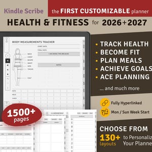 2026 + 2027 Kindle Scribe Gesundheits- & Fitnessplaner (Digitaler Download)