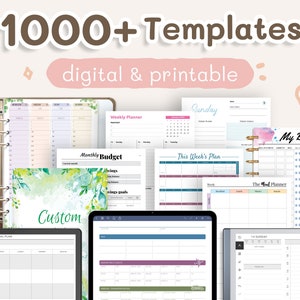 2024 + 2025 Digital & Printable Planner Templates: Daily, Weekly, Calendars, Budget, Meal, To-do, etc., for iPad (GoodNotes), reMarkable ...