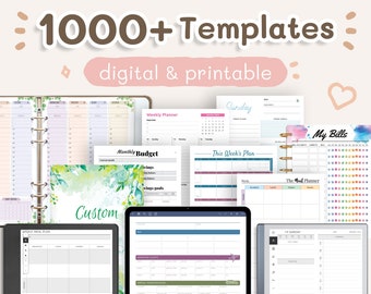 2024 + 2025 Digital & Printable Planner Templates: Daily, Weekly, Calendars, Budget, Meal, To-do, etc., for iPad (GoodNotes), reMarkable ...