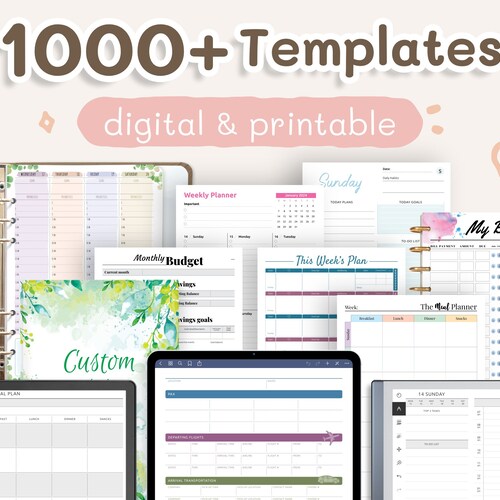 1000+ Digital Planner Templates: Daily, Weekly, Budget (PDF)