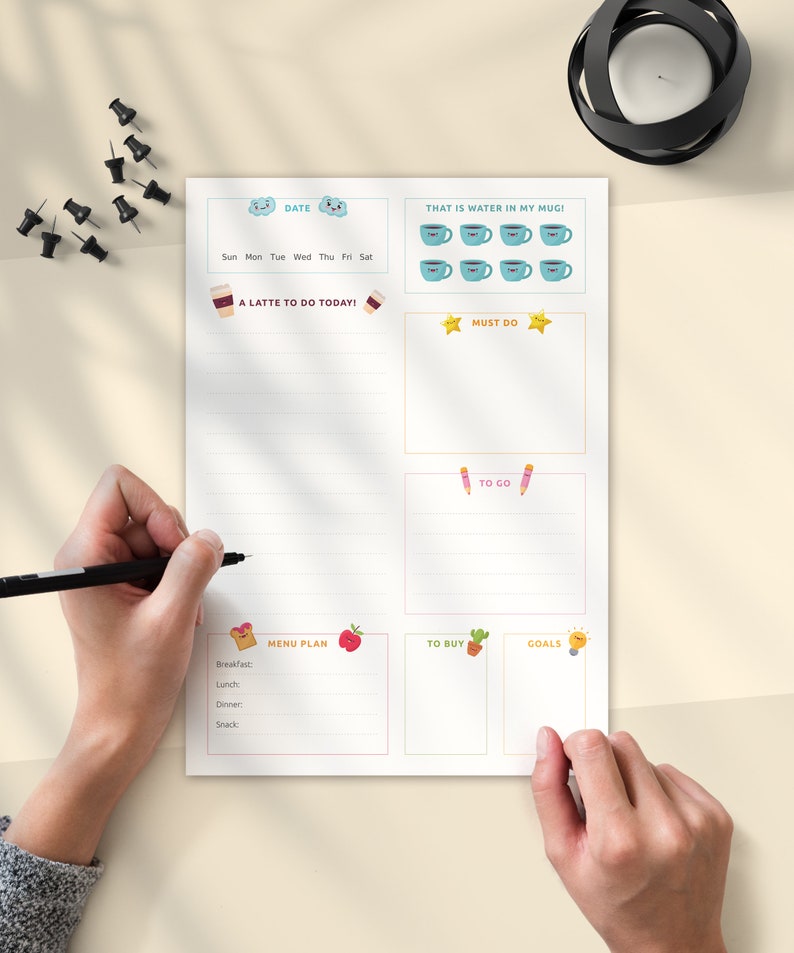 Cute Daily Planner With to Do List (printable PDF) - Etsy
