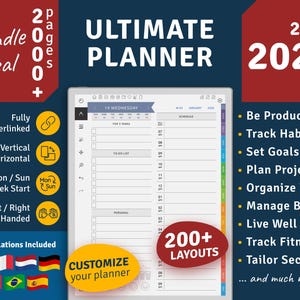 2026 + 2027 Ultimate Planner for reMarkable Paper Pro & 2 Hyperlinked PDF