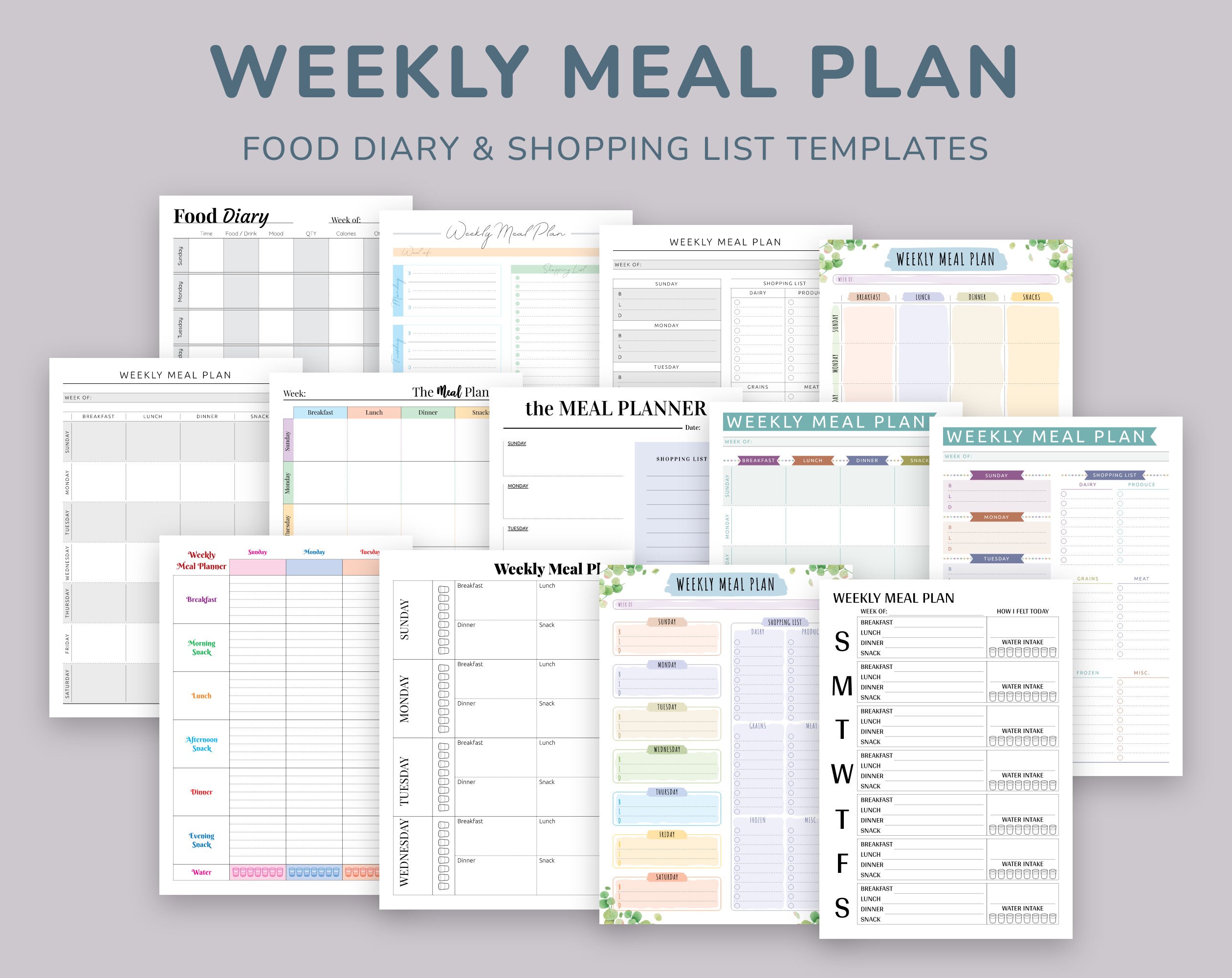 2023 2024 Meal Planner Templates Pack 65 in 1 Bundle Meal Etsy Australia