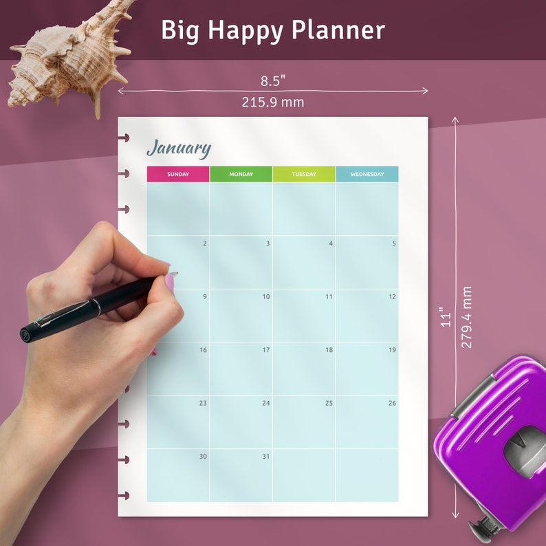 Happy Planner Month on Two Page Insert Printable Monthly - Etsy