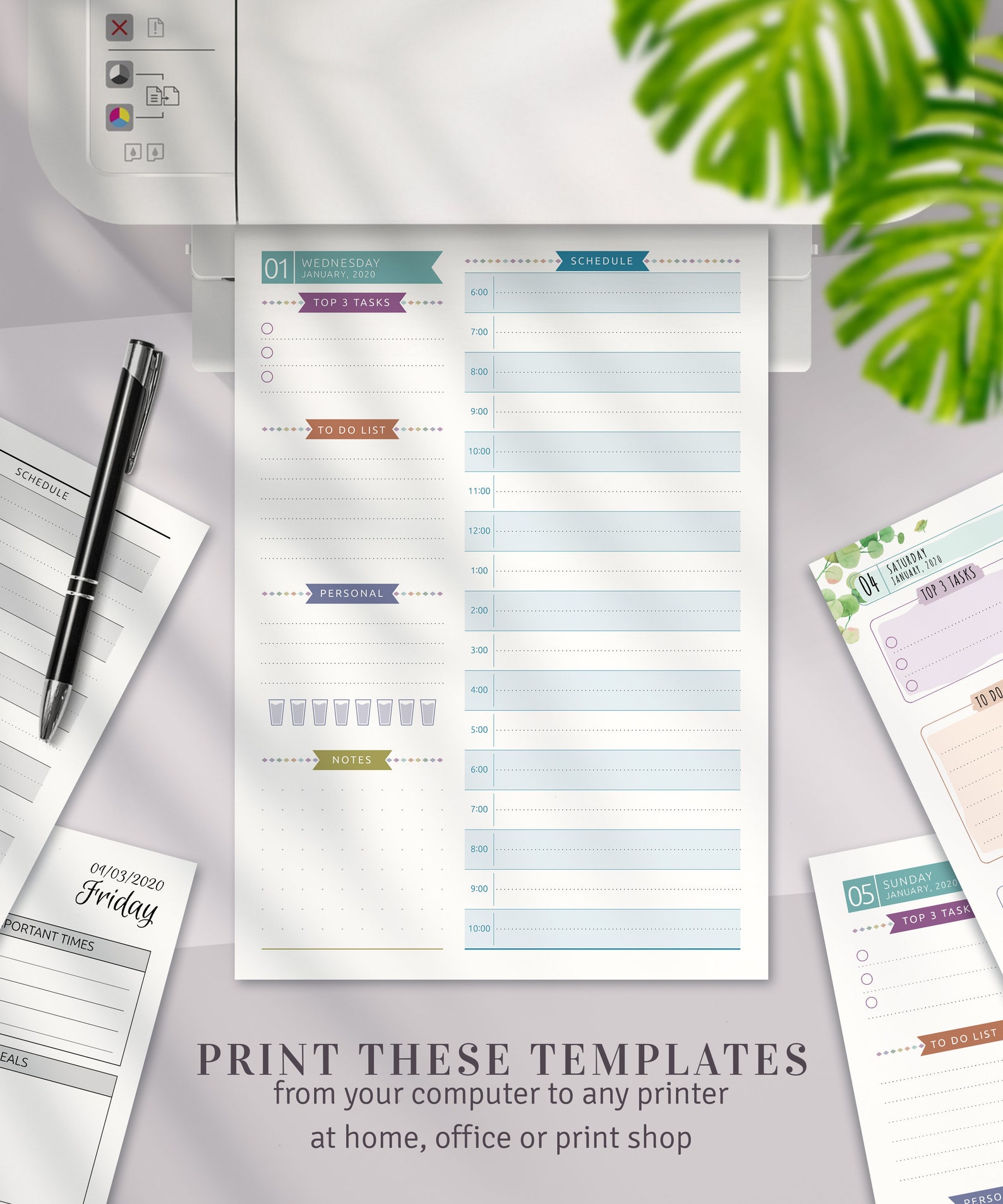 Dated Daily Planner Kit Printable Daily Plan Templates 4 in 1 | Etsy