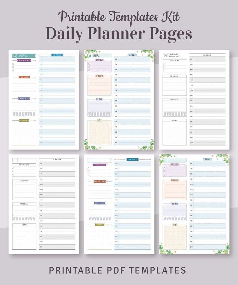 A6 Planner Inserts, A6 Hourly Planner Printable, Hourly Schedule