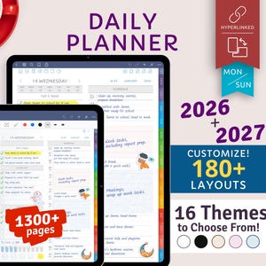 Daily Digital Planner 2026 + 2027, Hyperlinked PDF for Goodnotes, Notability