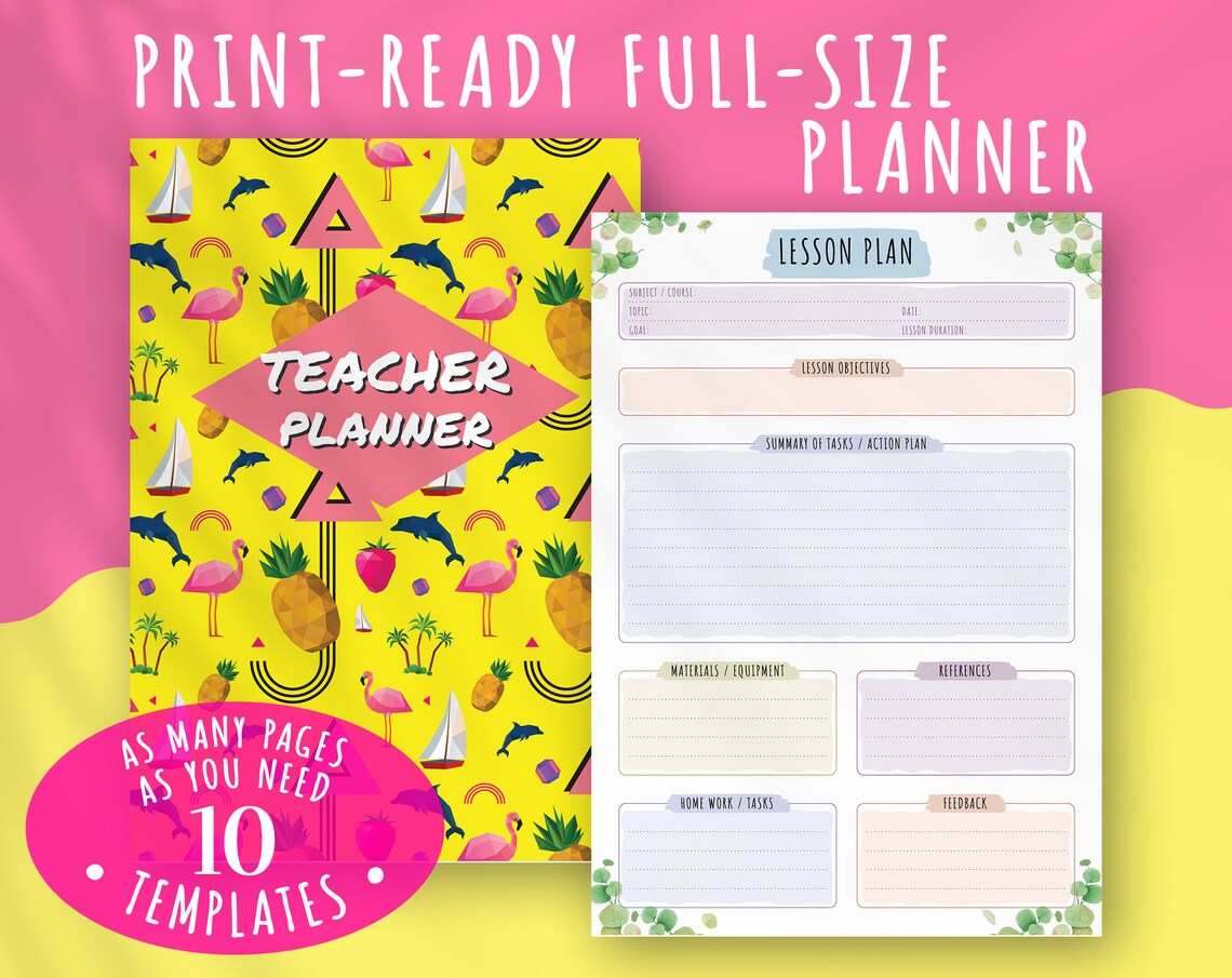 Teacher Planner 2022 2023 Printable Lesson Planner School Etsy