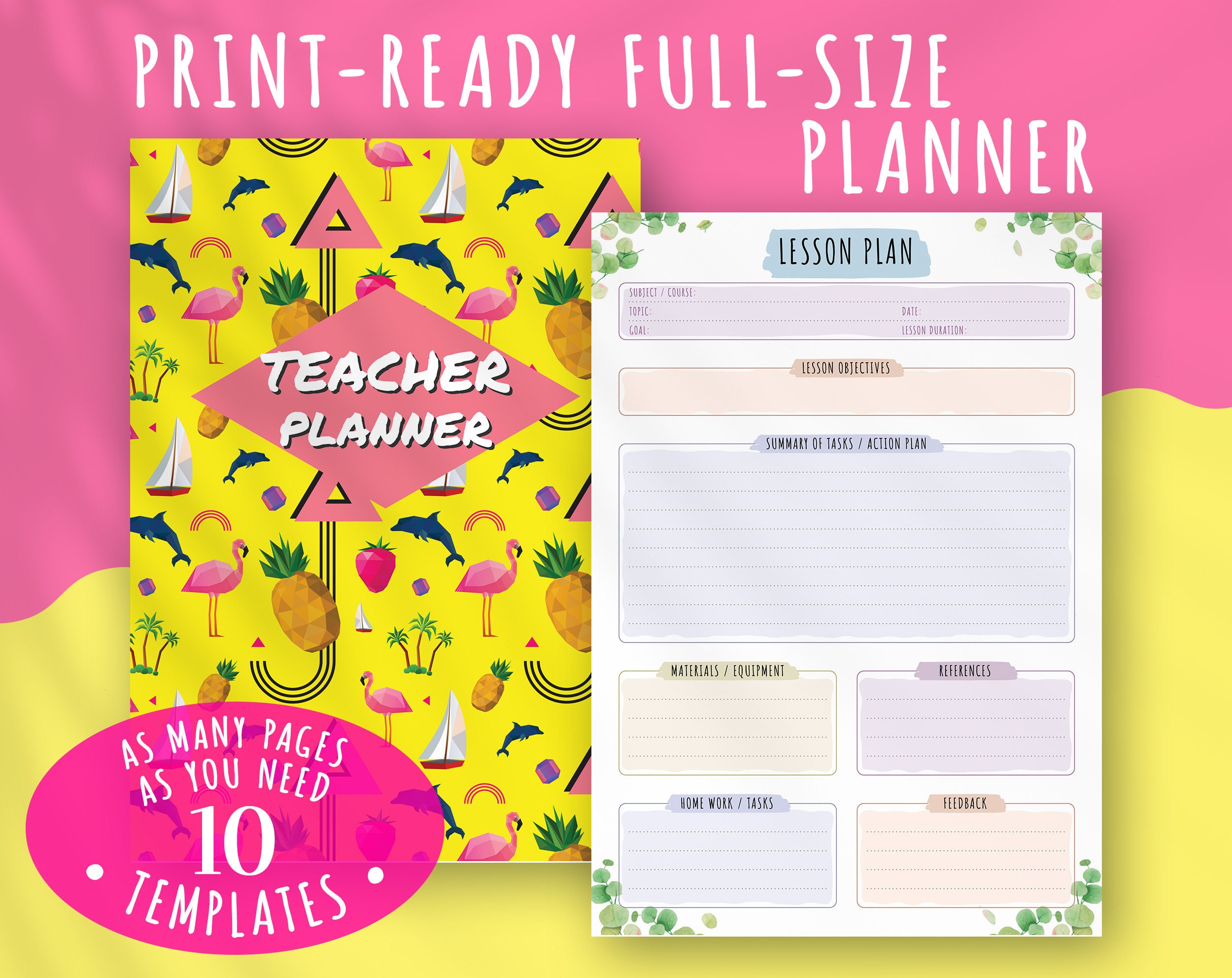 Teacher Planner 2022 2023 Printable Lesson Planner School Etsy
