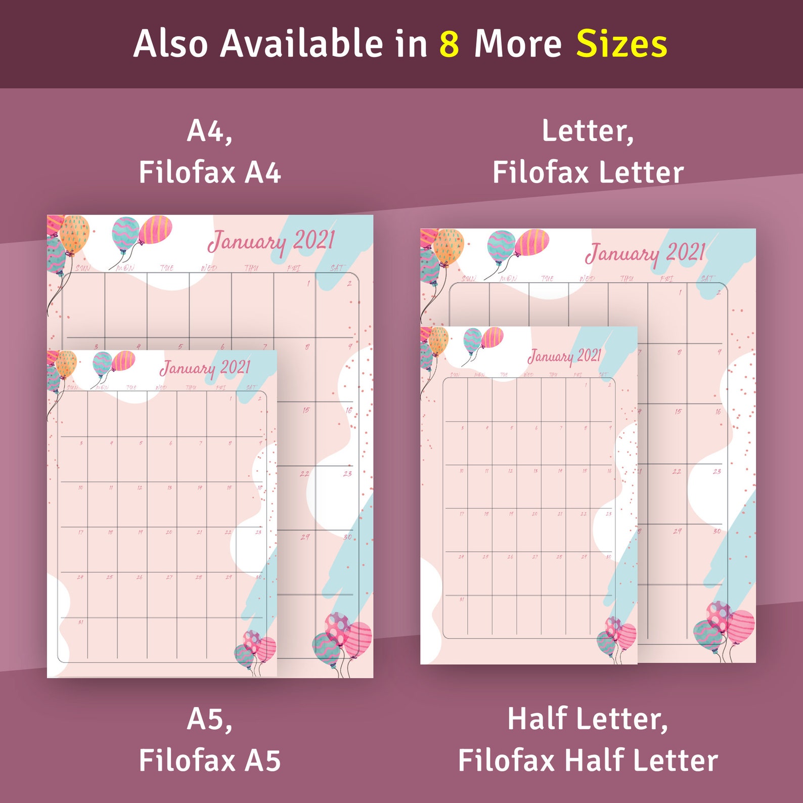 Monthly Birthday Schedule Template for Happy Planner Classic / Etsy
