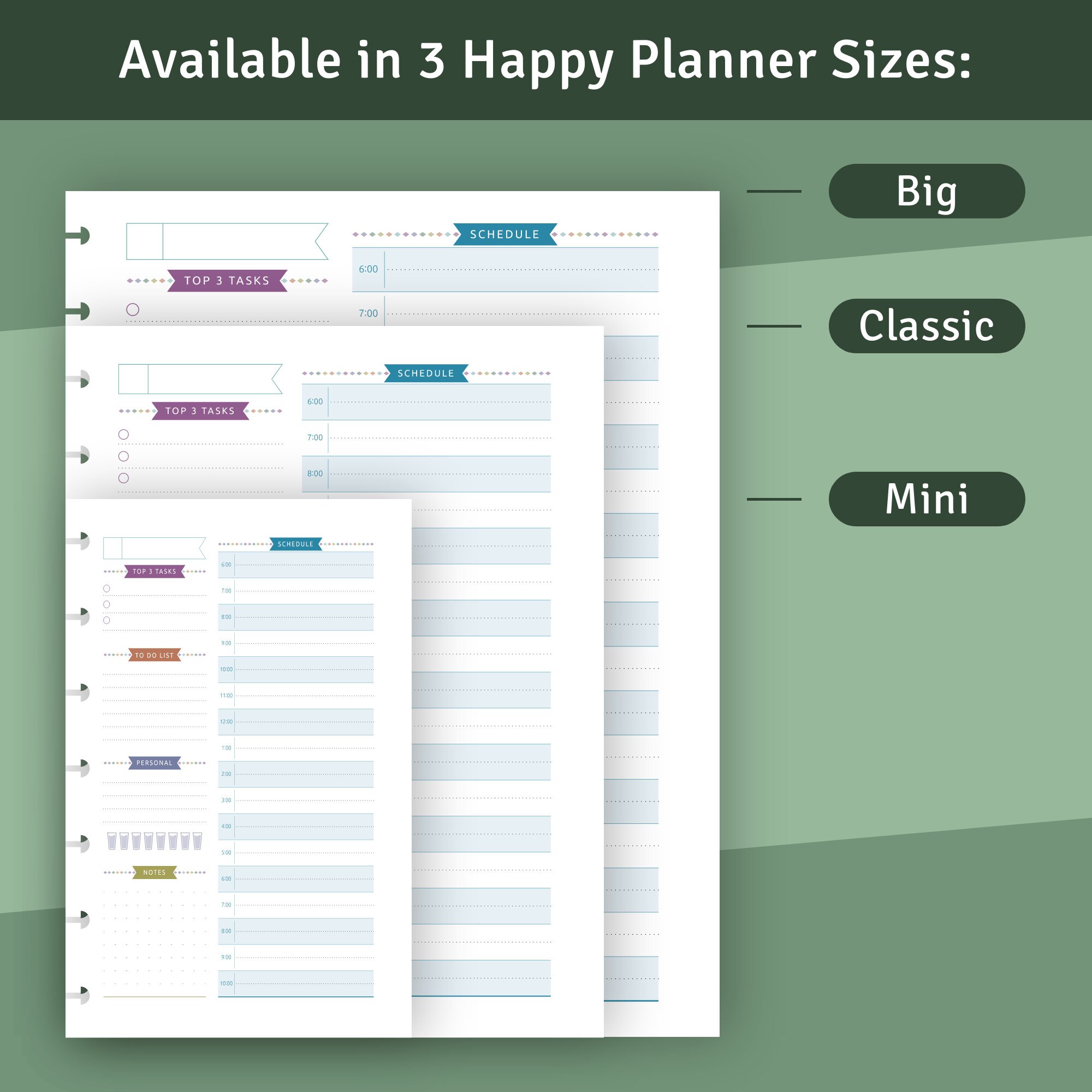 Daily Happy Planner Template, Printable Inserts (PDF) - Etsy