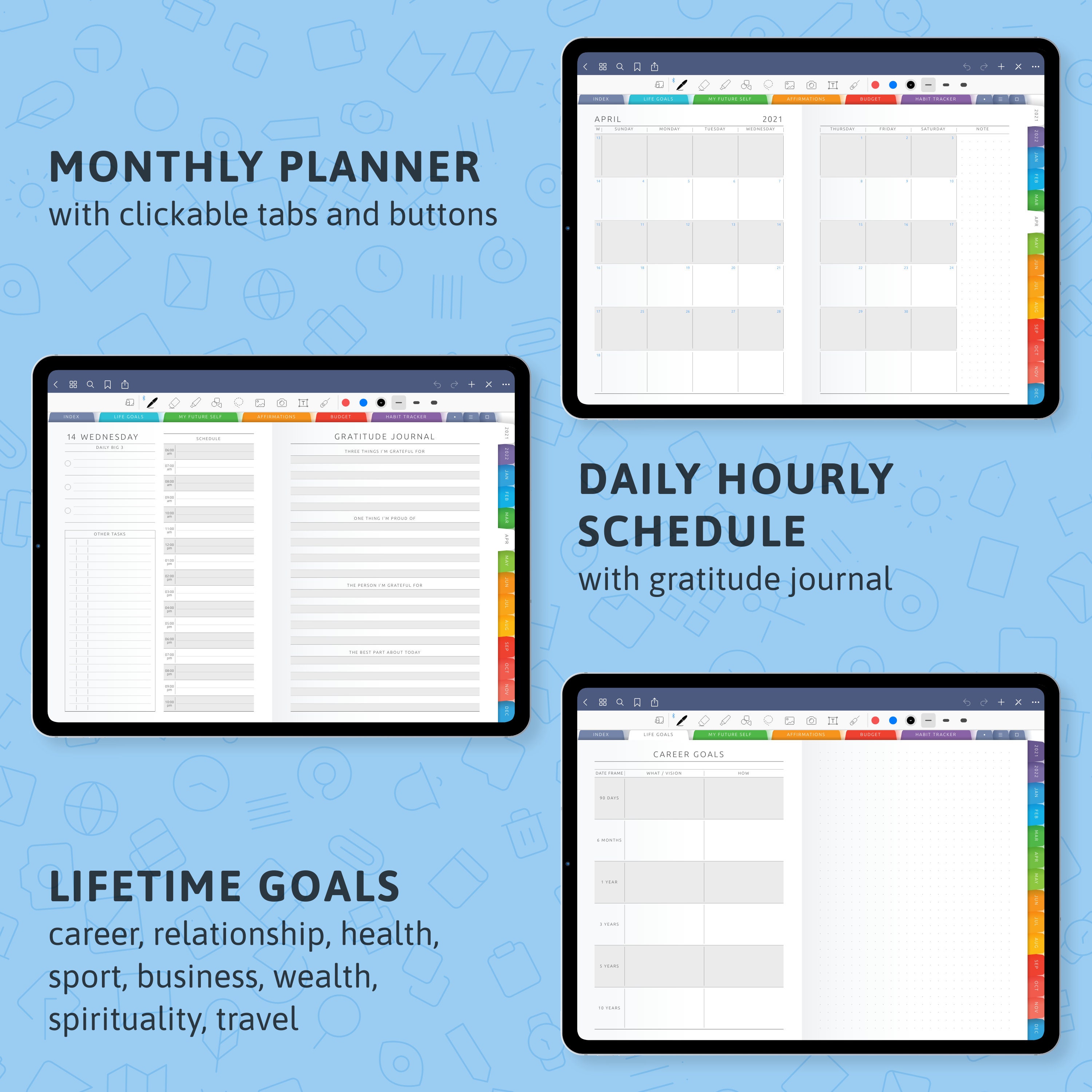 2026-2027 Life Planner Digital for Goodnotes / Notability, iPad ...