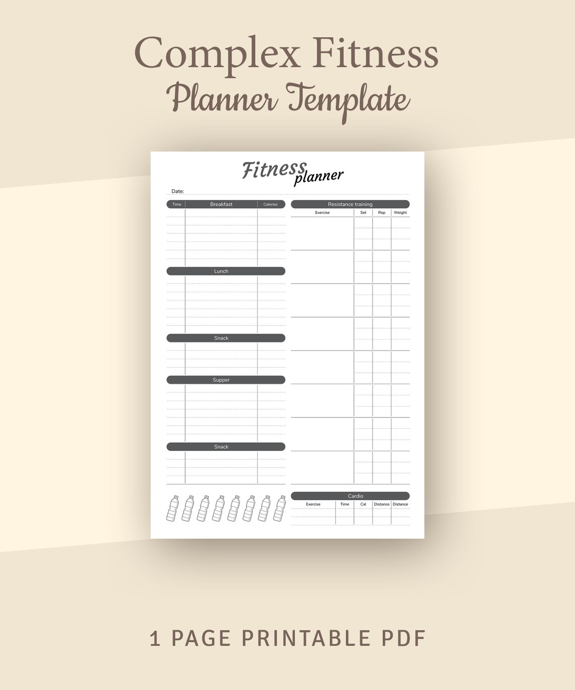 Fitness Planner Printable Template Health and Fitness - Etsy