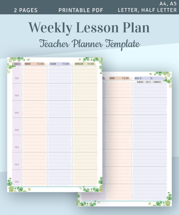 Printable Weekly Lesson Plan Template from i.etsystatic.com