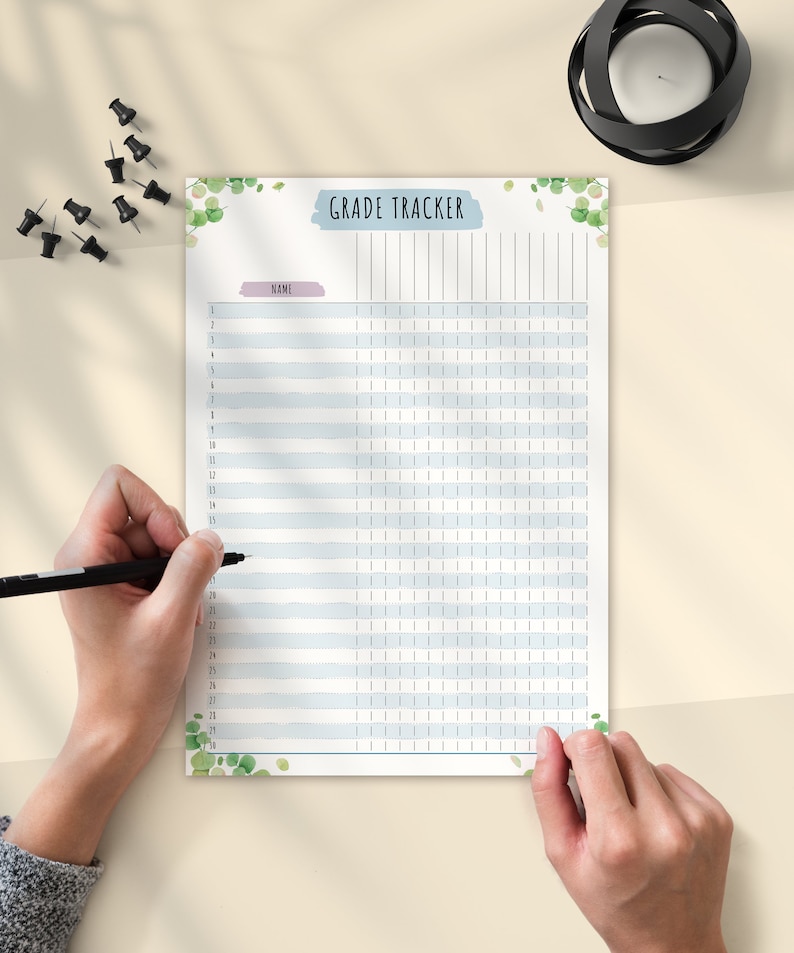 Printable Teacher Grade Tracker Template (A4, A5, Letter, Half Letter PDF) image 7