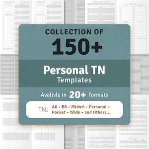 2024-2024 Personal TN Inserts Collection, 150+ Printable Planner Templates Set: Daily, Weekly, Monthly, Student, Budget, Work & Business