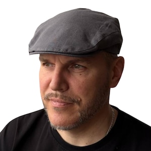Dark grey linen Gatsby cap,grey newsboy cap,summer linen flat cap,linen ivy cap men,grey pageboy hat,linen handmade retro cap,Schiebermütze