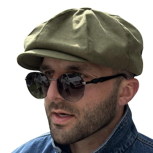 Green newsboy hat,linen summer cap men,green sun hat men\women,mod green applejack cap,linen cabbie hat,Shelby cap,baker boy cap,Peaky hats