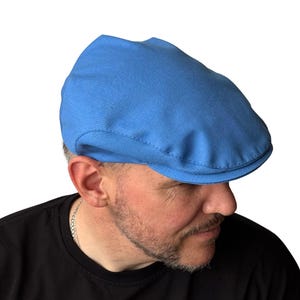 Blue cotton flat cap unisex,cotton Gatsby cap,summer handmade flat cap,blue newsboy cap,blue Ivy cap,driving retro hat,schiebermütze damen