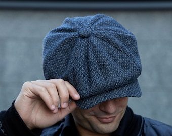 Cappello da strillone, berretto in tweed, berretto piatto irlandese, casquette irlandaise, schiebermtze, berretto in tweed harris, berretto a 8 pannelli, cappello con paraocchi, berretto da strillone