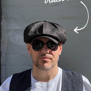 Black linen cap,Summer hat men,Peaky blinders cap,men's newsboy hat,hooligan cap,newsboy hat,gavroche ecossaise,black cabbie hat,sun hat men