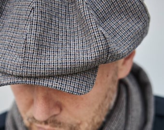 Berretto piede d'oca grigio, cappello strillone, berretto paraocchi Peaky, berretto a 8 pannelli, casquette gavroche, berretto Shelby, cappello paraocchi peaky, berretto da strillone, cappelli da uomo