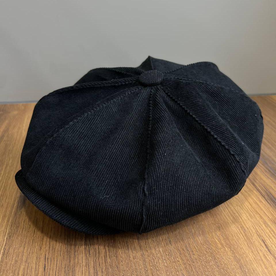 Black Micro Corduroy Cap,black Newsboy Cap Men,corduroy Applejack