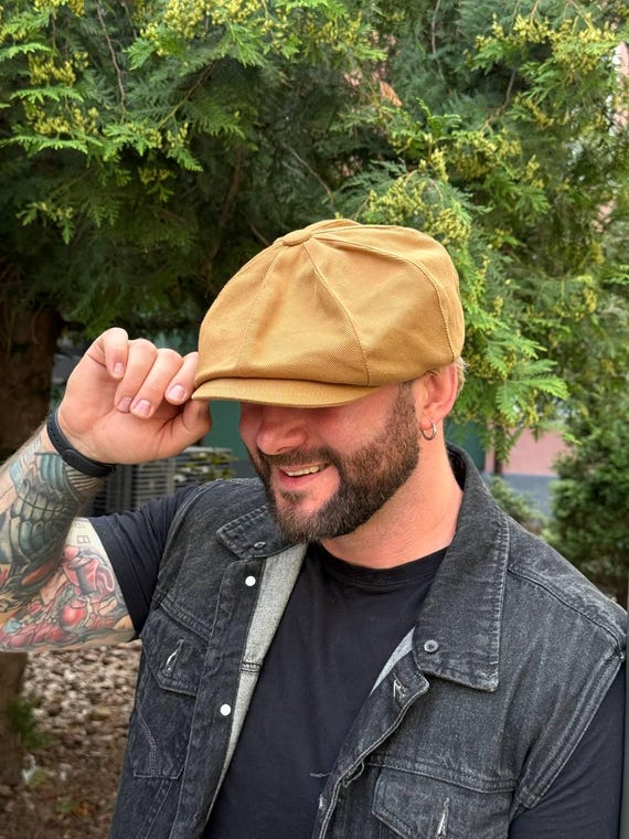 Camel Brown Newsboy Cap,cotton Gavroche Hat,camel Brown  display picture 1