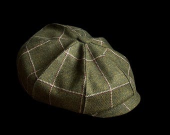 Khaki wool newsboy cap,khaki  green spring 8-panels hat,wool baker boy cap,khaki applejack cap,Peaky blinders hat,green pleid wool hat man
