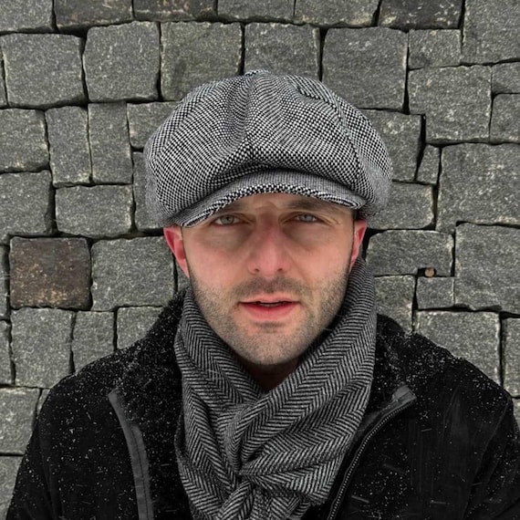 Cappello Regolabile Berretto Retro In Tweed Uomo Berretto Piatto